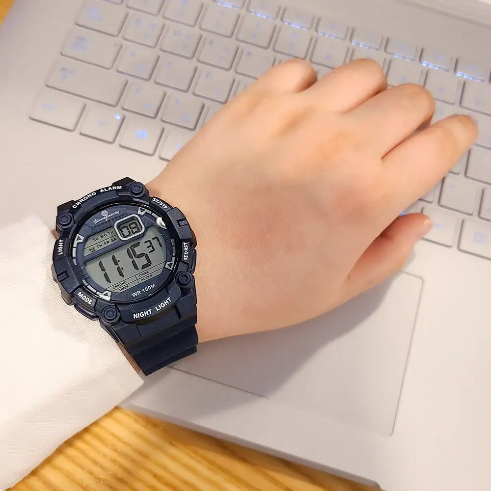 OST - Matte Navy Waterproof Men's Digital Watch - OST - Watch - Harumio