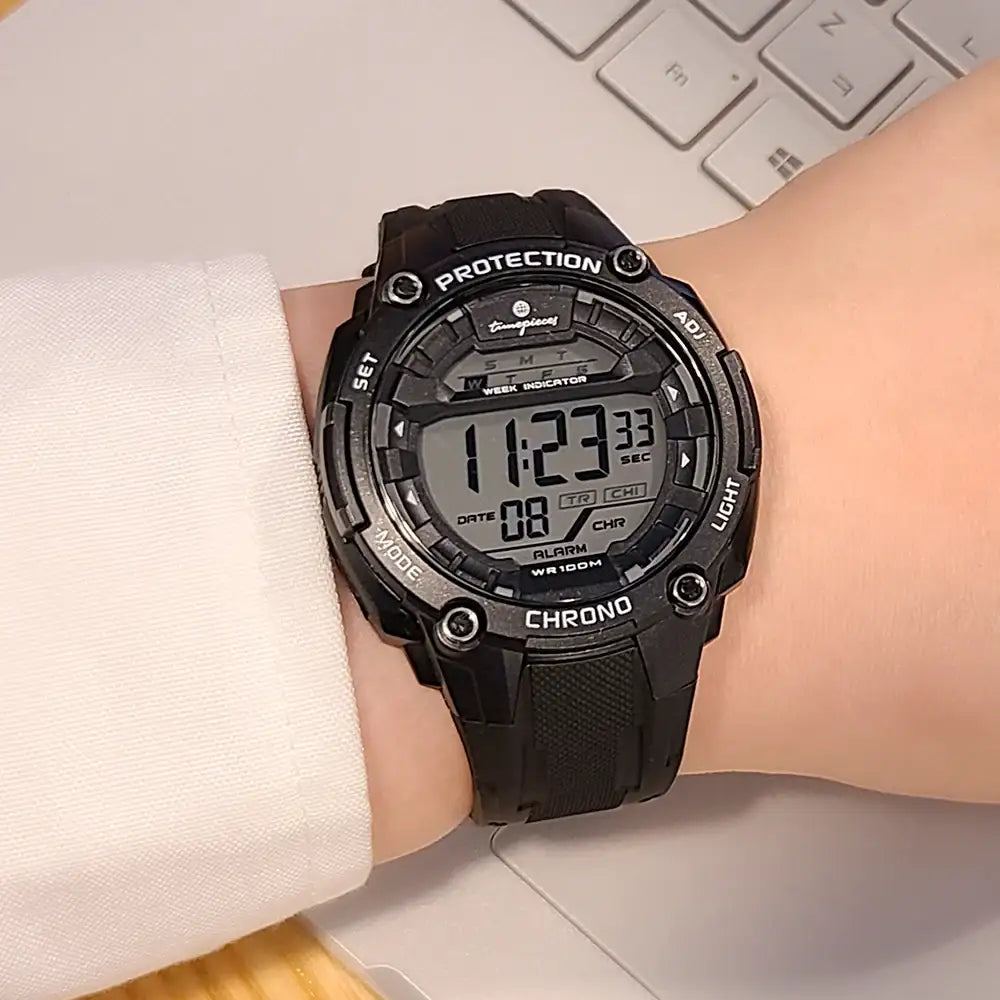 OST - Matte Dark Black Waterproof Men's Digital Jelly Watch - OST - Watch - Harumio