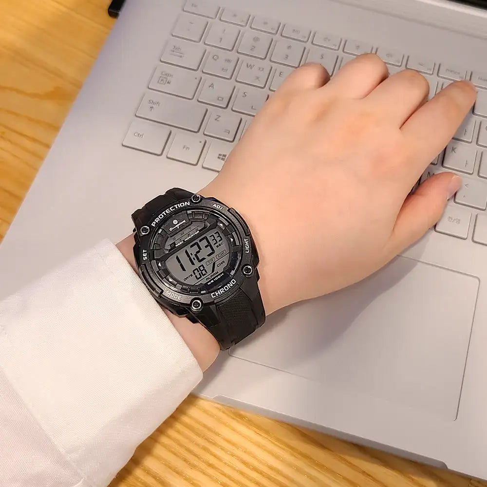OST - Matte Dark Black Waterproof Men's Digital Jelly Watch - OST - Watch - Harumio