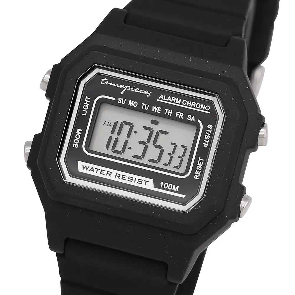 OST - Matte Black Glitter Waterproof Women's Digital Watch - OST - Watch - Harumio