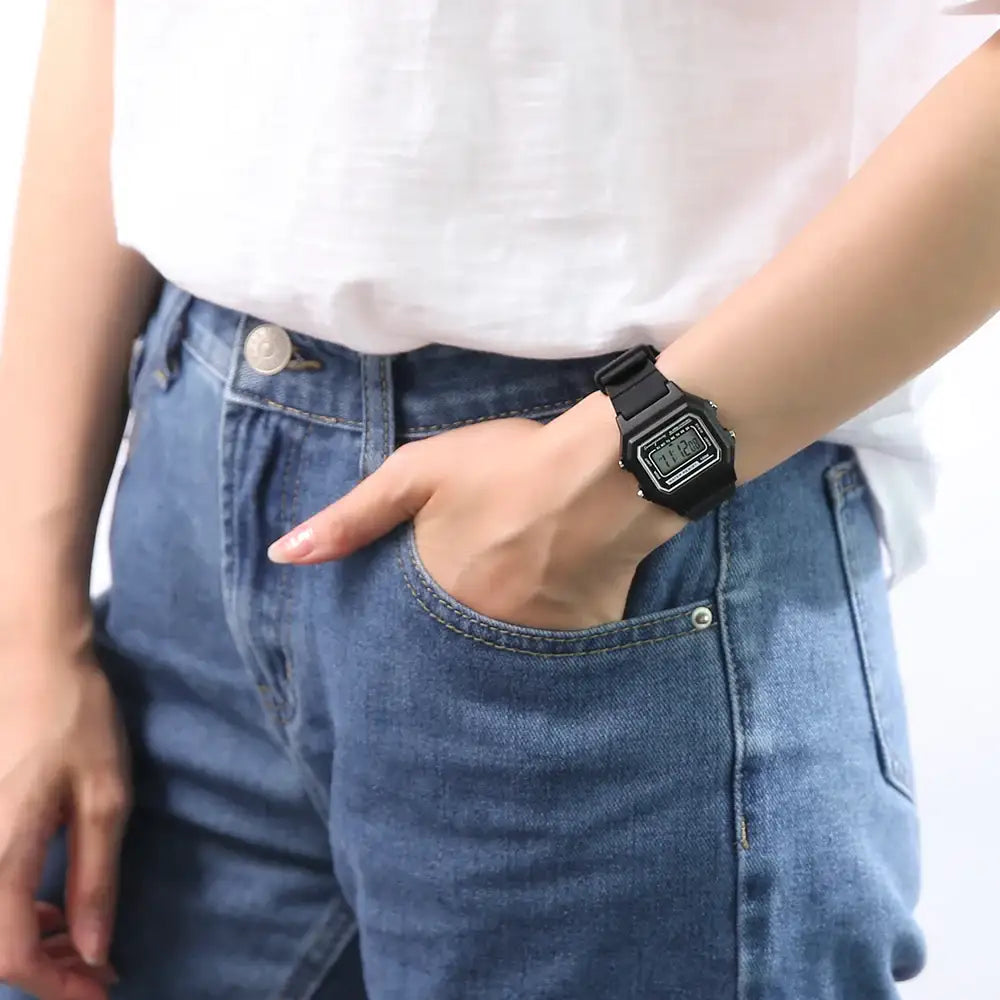 OST - Matte Black Glitter Waterproof Women's Digital Watch - OST - Watch - Harumio
