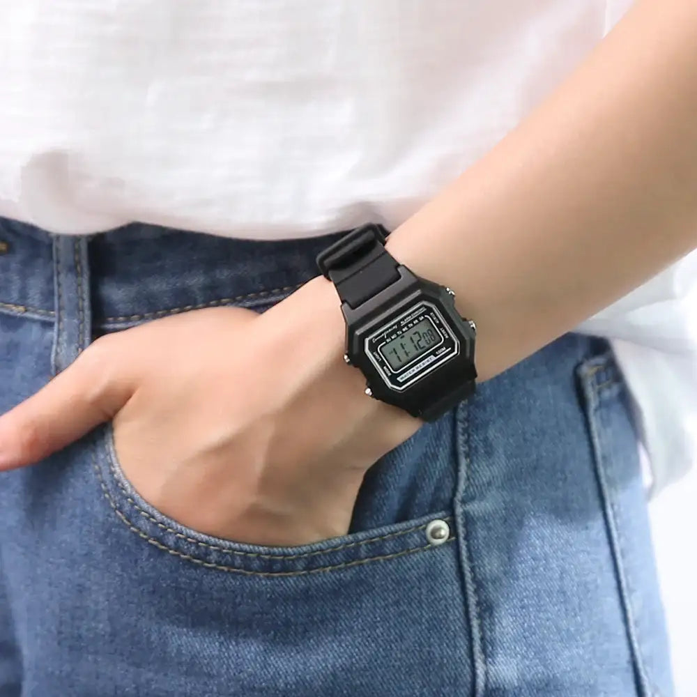 OST - Matte Black Glitter Waterproof Women's Digital Watch - OST - Watch - Harumio