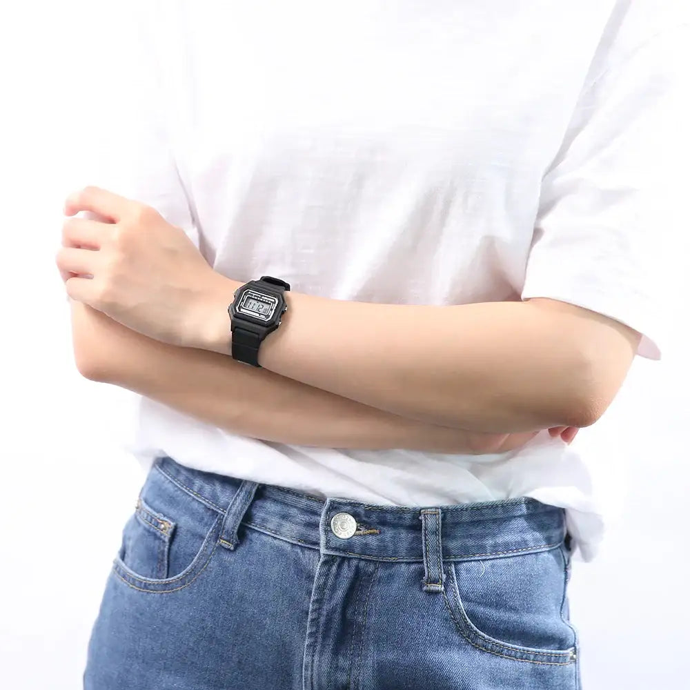 OST - Matte Black Glitter Waterproof Women's Digital Watch - OST - Watch - Harumio