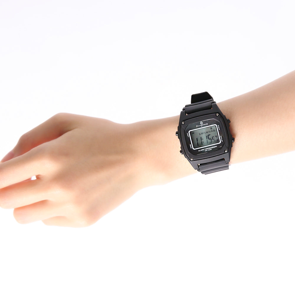 OST - Matte Black Glitter Waterproof Functional Digital Watch