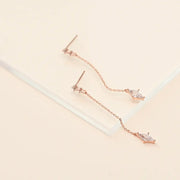 OST - Square Cubic Drop Chain Earrings - OST - Jewelry - Harumio