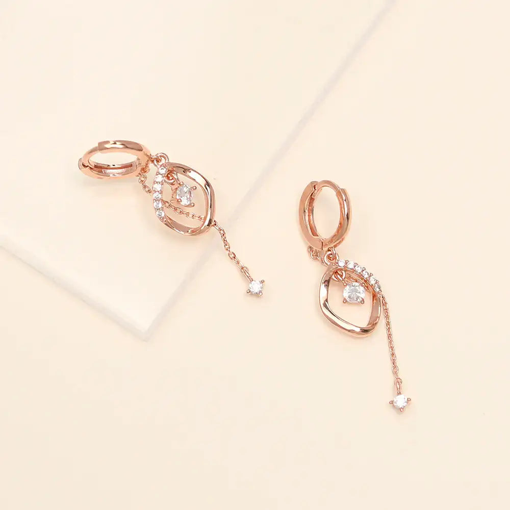 OST - Flat Round Rose Gold One Touch Earrings - OST - Jewelry - Harumio