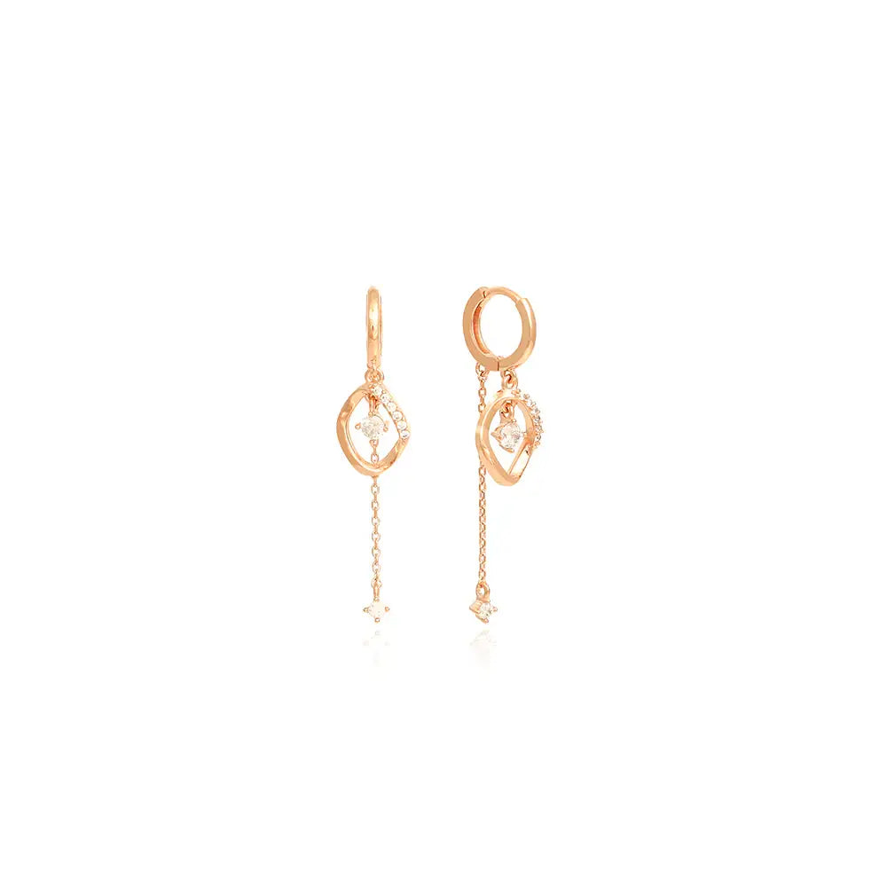 OST - Flat Round Rose Gold One Touch Earrings - OST - Jewelry - Harumio
