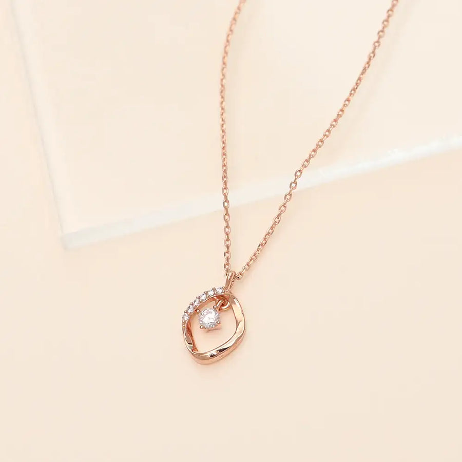OST - Flat Round Rose Gold Necklace - OST - Jewelry - Harumio