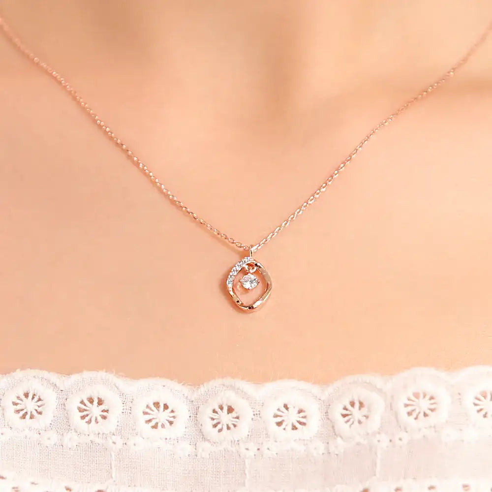 OST - Flat Round Rose Gold Necklace - OST - Jewelry - Harumio