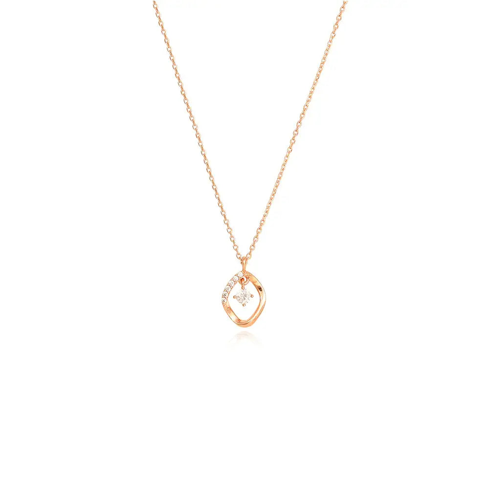 OST - Flat Round Rose Gold Necklace - OST - Jewelry - Harumio