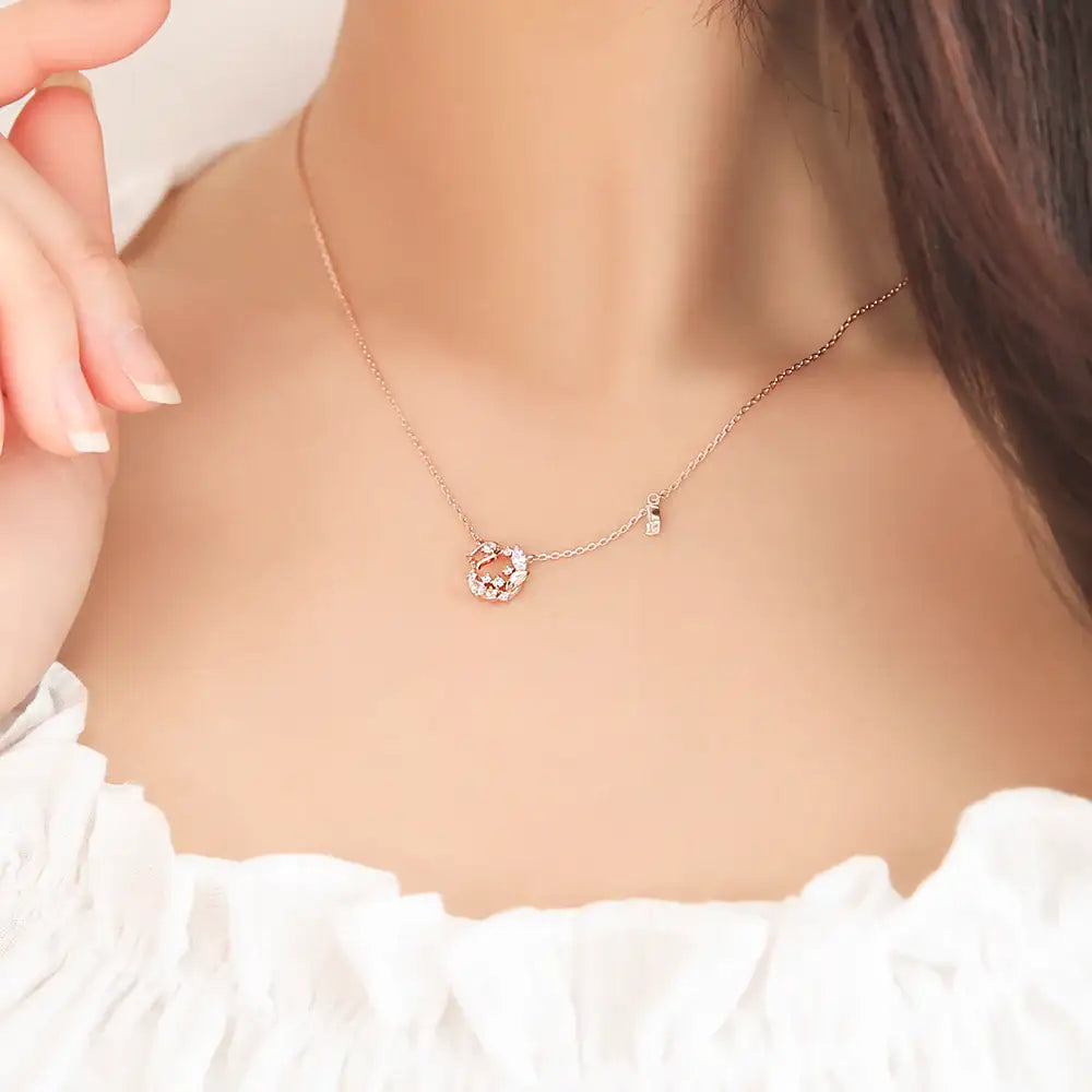 OST - November Birthstone Citrine Lantern Flower Birth Flower Necklace - OST - Jewelry - Harumio