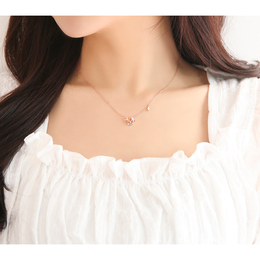 OST - February Amethyst Freesia Birth Flower Necklace