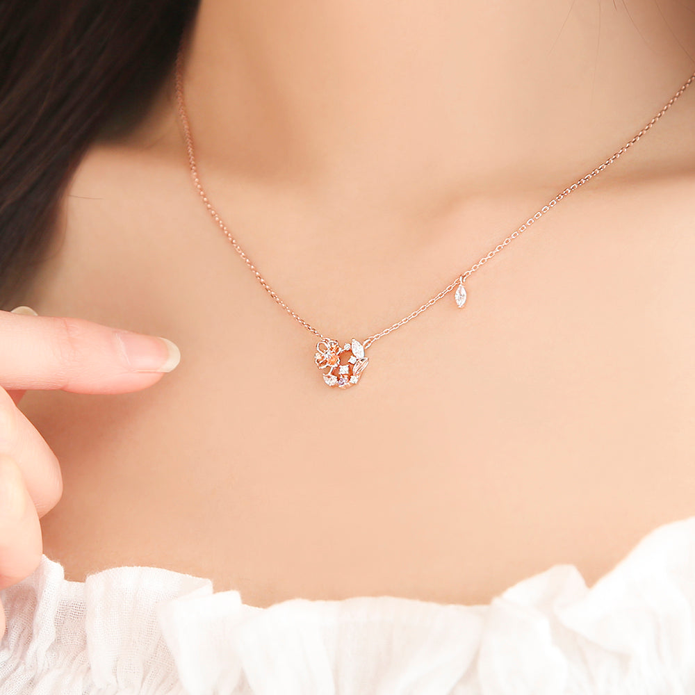 OST - February Amethyst Freesia Birth Flower Necklace