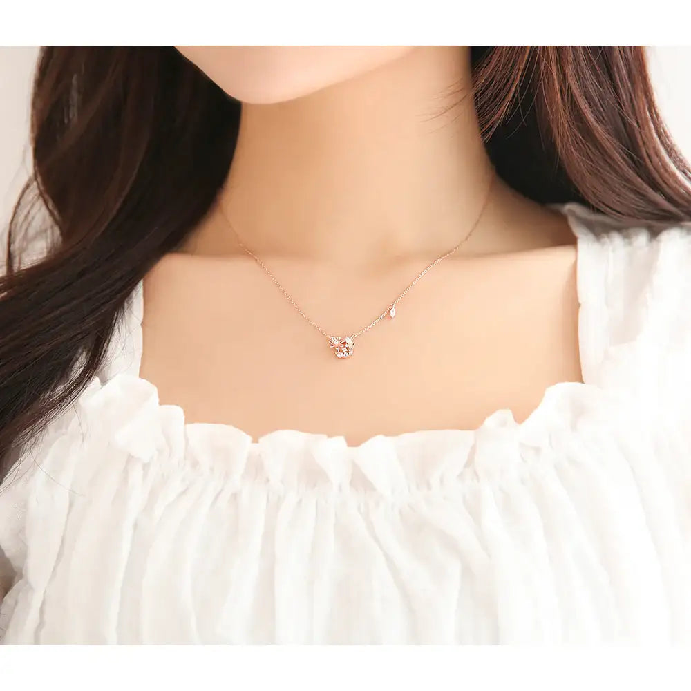 OST - March Aquamarine Daisy Birth Flower Necklace - OST - Jewelry - Harumio