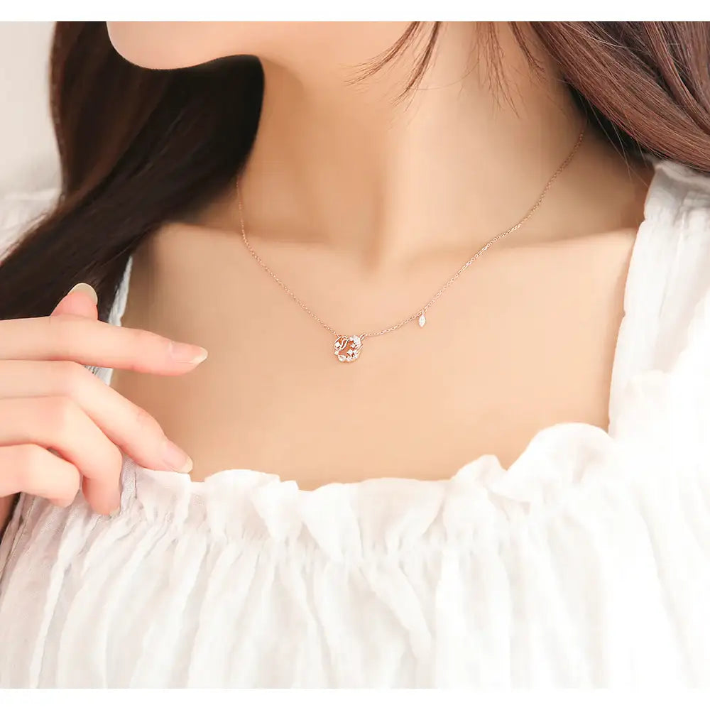 OST - April White Cubic Tulip Birth Flower Necklace - OST - Jewelry - Harumio