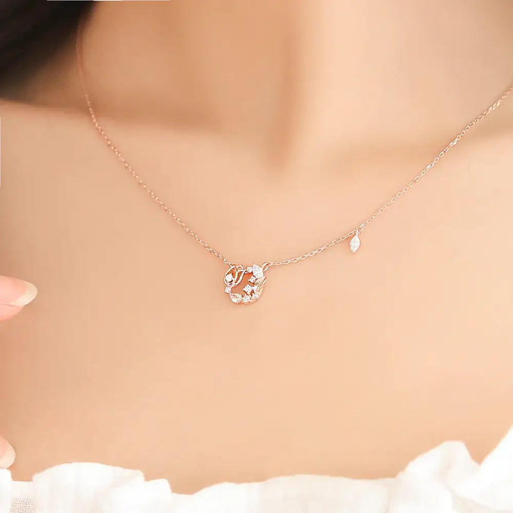OST - April White Cubic Tulip Birth Flower Necklace - OST - Jewelry - Harumio