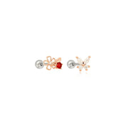 OST - Garnet Violet Rose Gold Ear Pierce - OST - Jewelry - Harumio