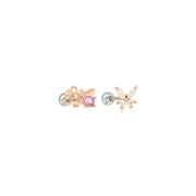OST - Freesia Amethyst Rose Gold Ear Pierce - OST - Jewelry - Harumio
