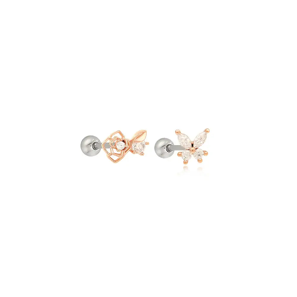 OST - Rose Pearl Rose Gold Ear Pierce - OST - Jewelry - Harumio