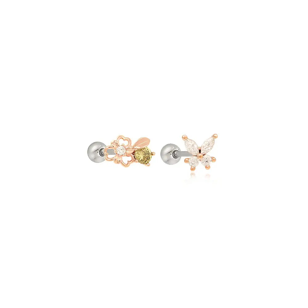 OST - Shamrock Peridot Rose Gold Ear Pierce - OST - Jewelry - Harumio