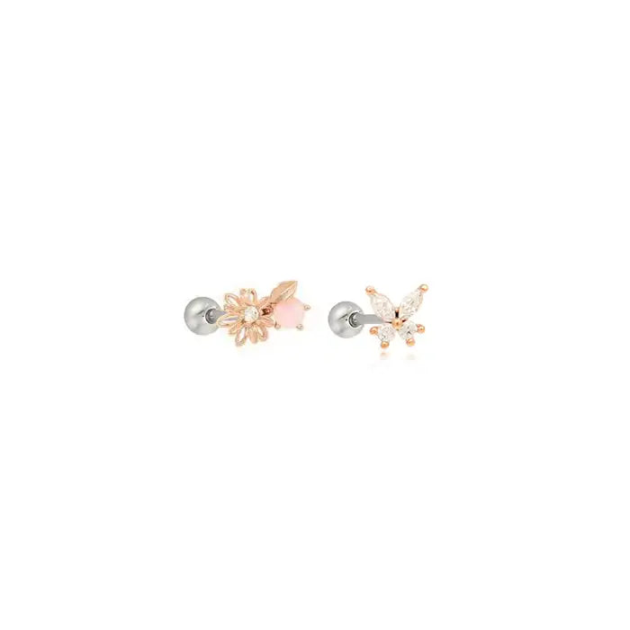 OST - Calendula Pink Opal Rose Gold Ear Pierce - OST - Jewelry - Harumio