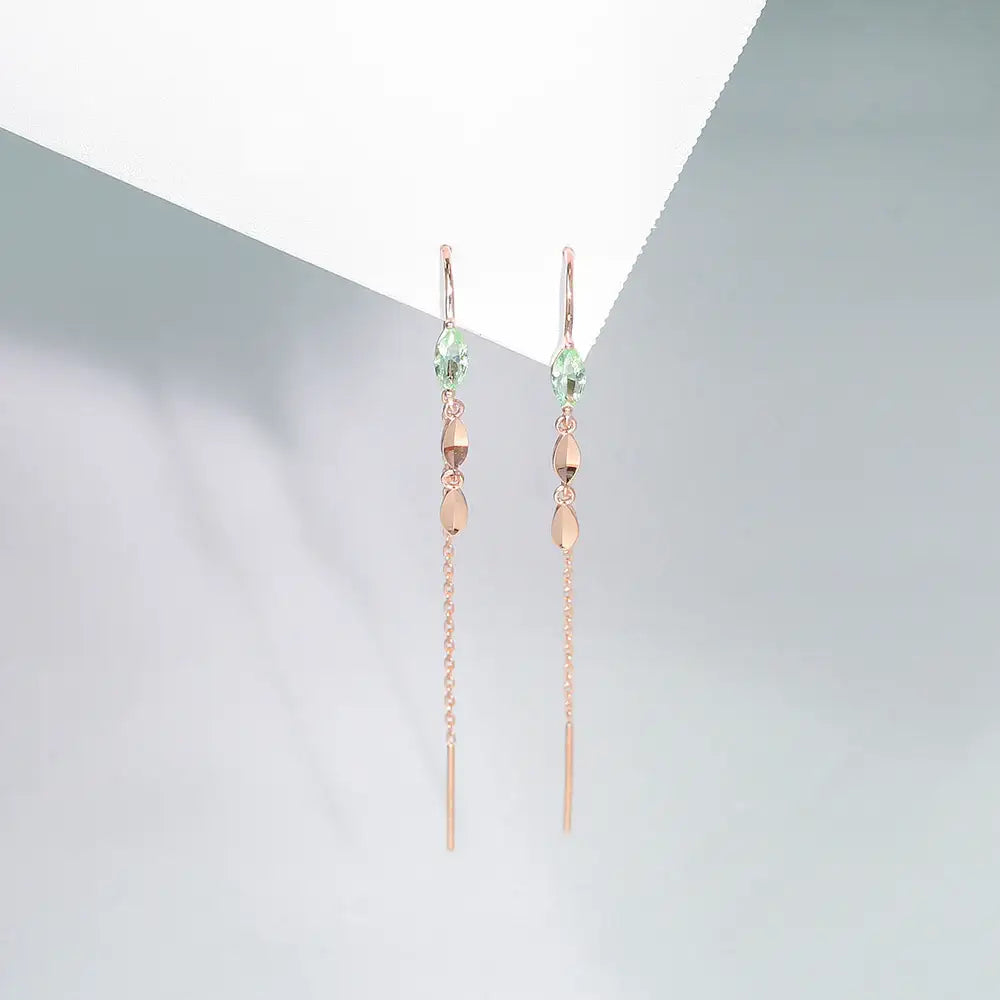 OST - Greenleaf Drop Silver Earrings - OST - Jewelry - Harumio