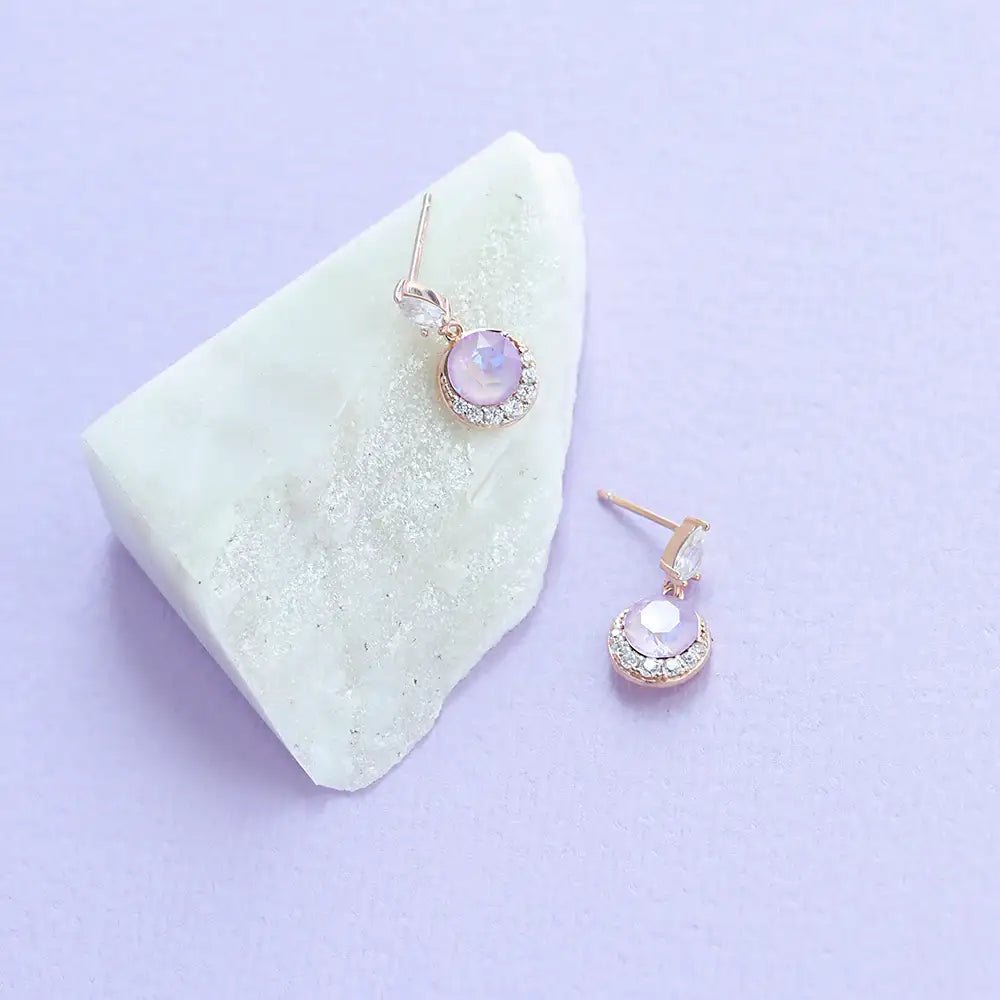 OST - Bright Rose Cut Cubic Rose Gold Earrings