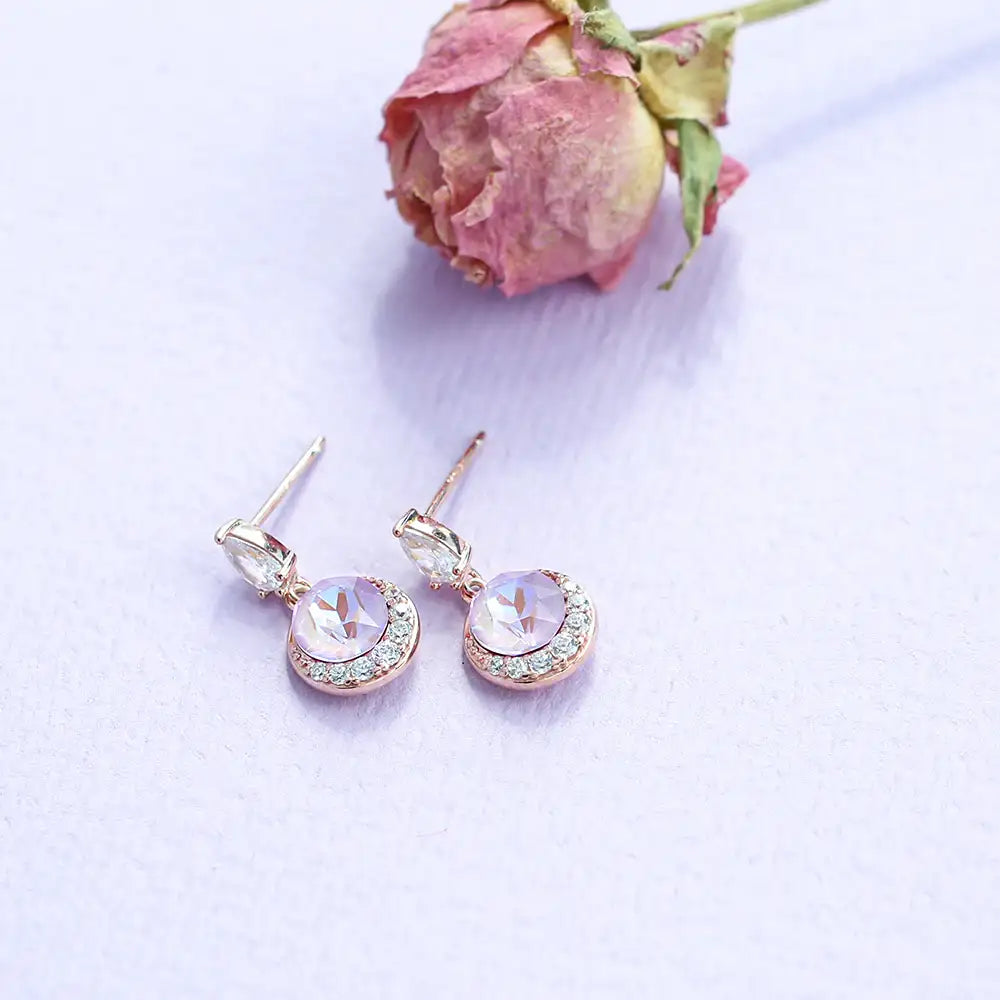 OST - Bright Rose Cut Cubic Rose Gold Earrings