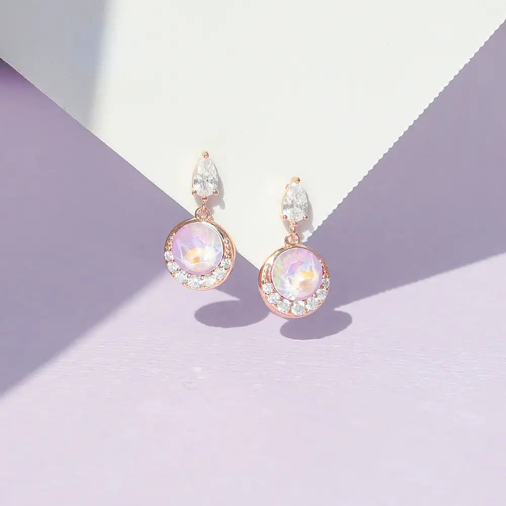 OST - Bright Rose Cut Cubic Rose Gold Earrings