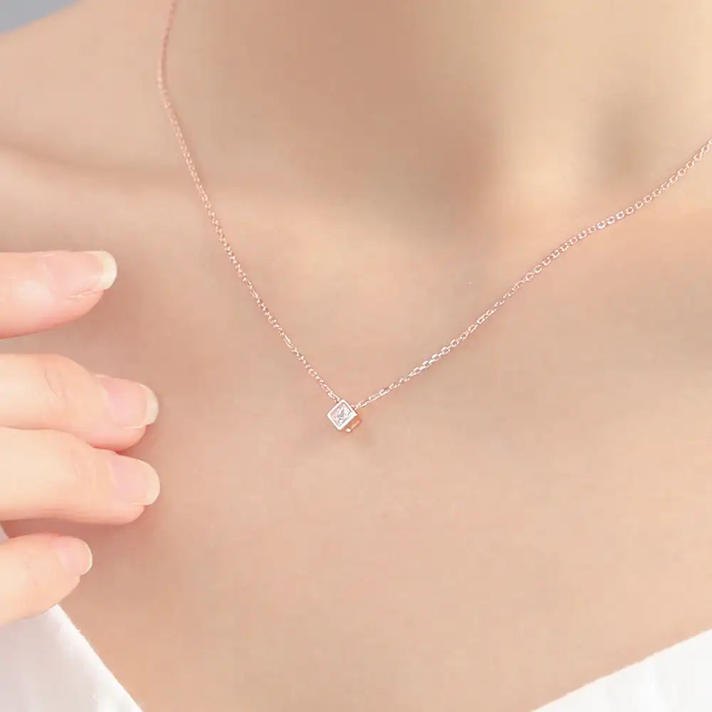 OST - Chic Square Cubic Necklace - OST - Jewelry - Harumio
