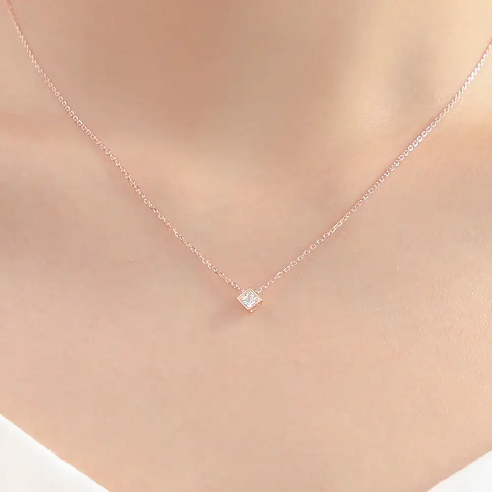OST - Chic Square Cubic Necklace - OST - Jewelry - Harumio