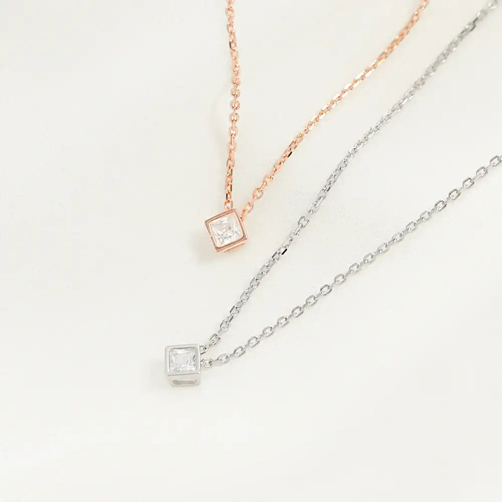 OST - Chic Square Cubic Necklace - OST - Jewelry - Harumio
