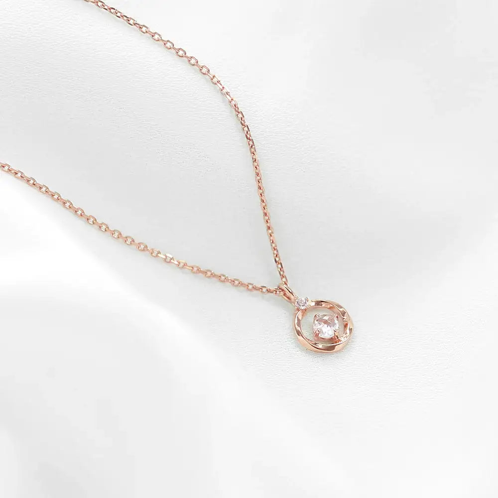 OST - Cubic Rose Gold Silver Necklace - OST - Jewelry - Harumio