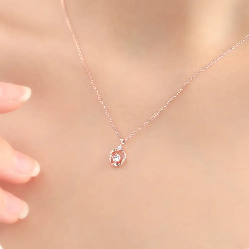 OST - Cubic Rose Gold Silver Necklace - OST - Jewelry - Harumio