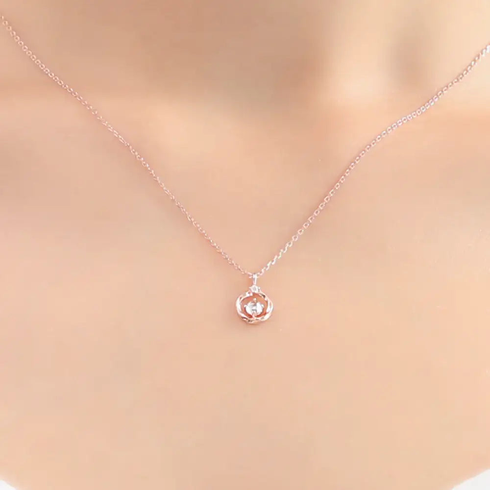 OST - Cubic Rose Gold Silver Necklace - OST - Jewelry - Harumio