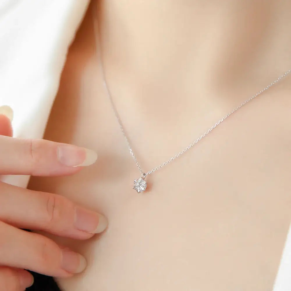 OST - Snow Flower Cubic Silver Women's Necklace - OST - Jewelry - Harumio