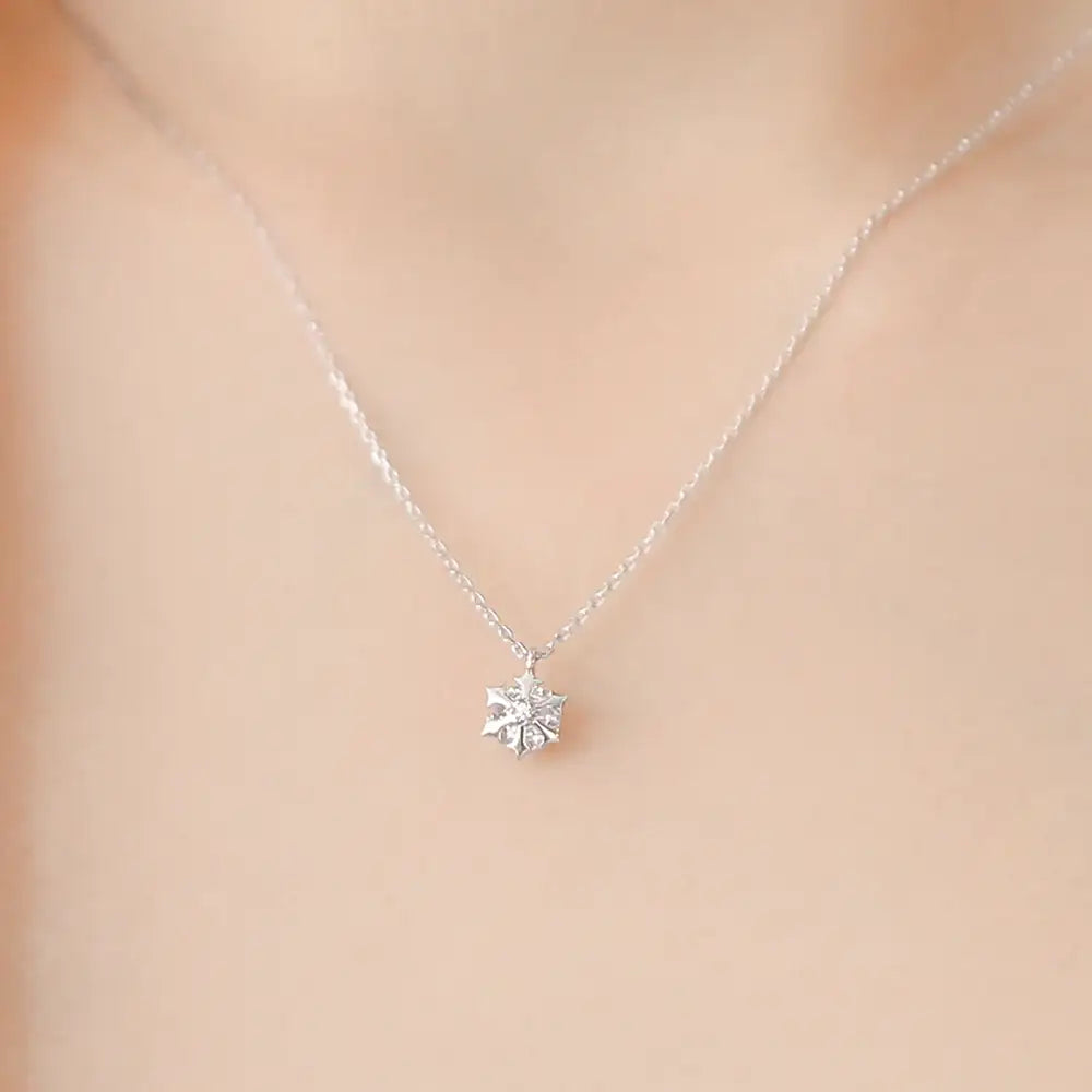 OST - Snow Flower Cubic Silver Women's Necklace - OST - Jewelry - Harumio