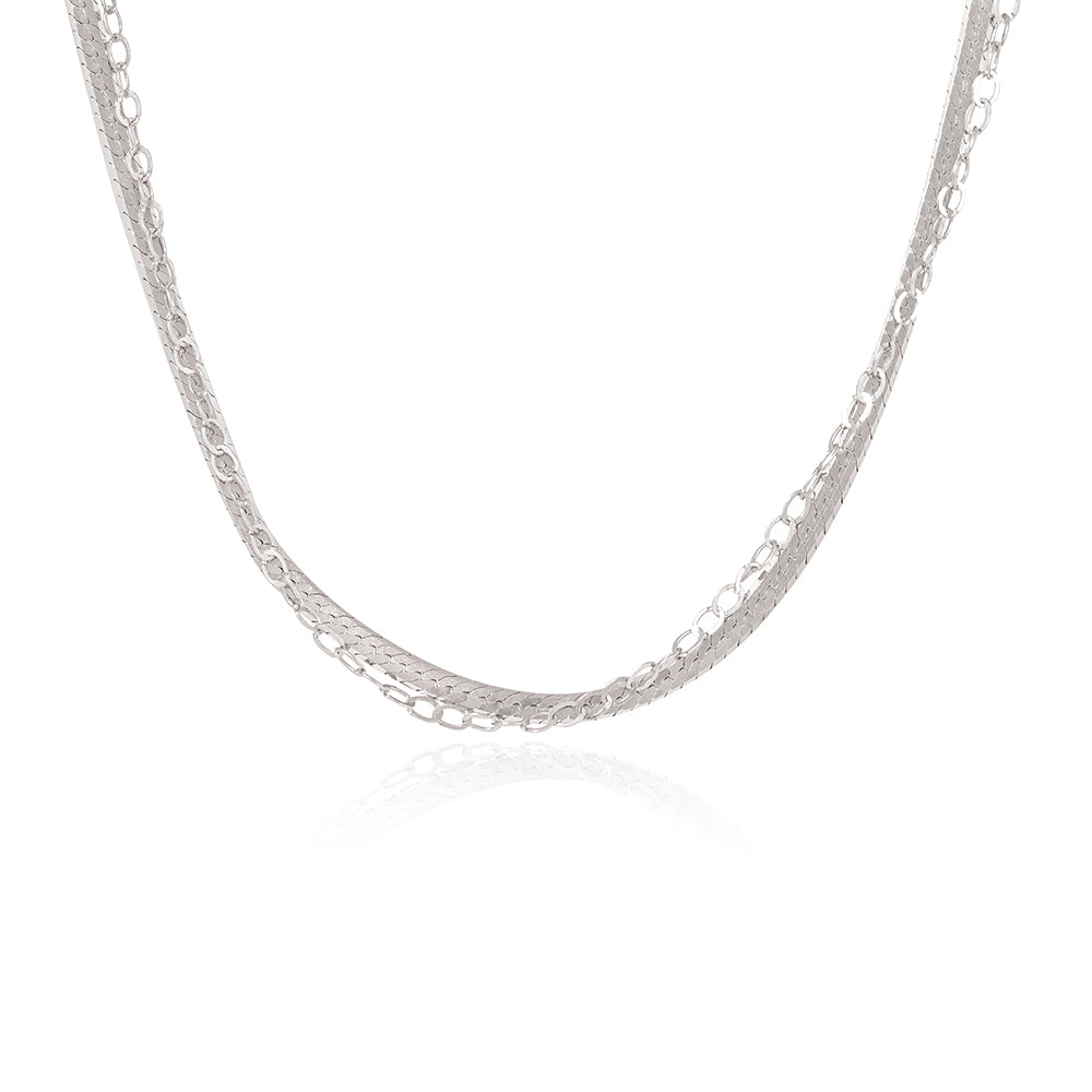 OST - Chic Double Chain Silver Necklace