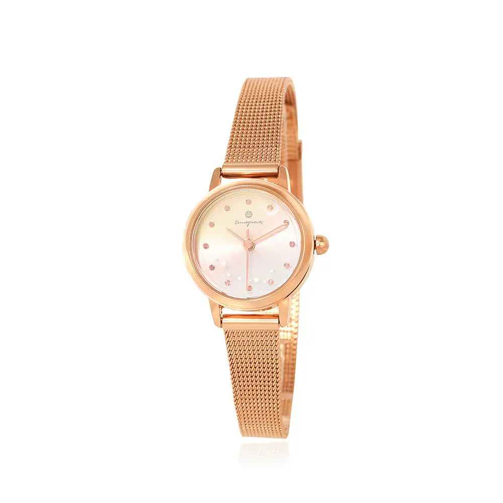 OST - Sunrise Moonstar Moving Rose Gold Women's Mesh Watch - OST - Watch - Harumio