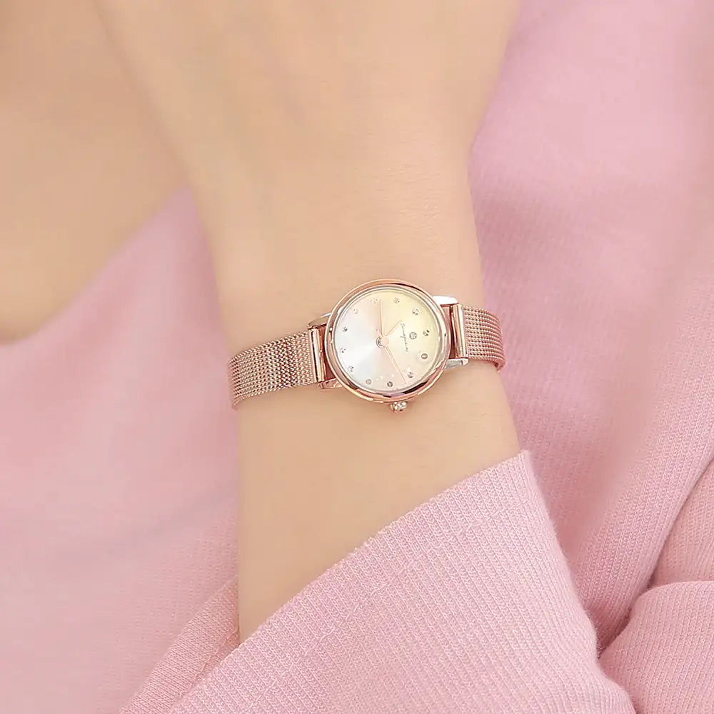 OST - Sunrise Moonstar Moving Rose Gold Women's Mesh Watch - OST - Watch - Harumio