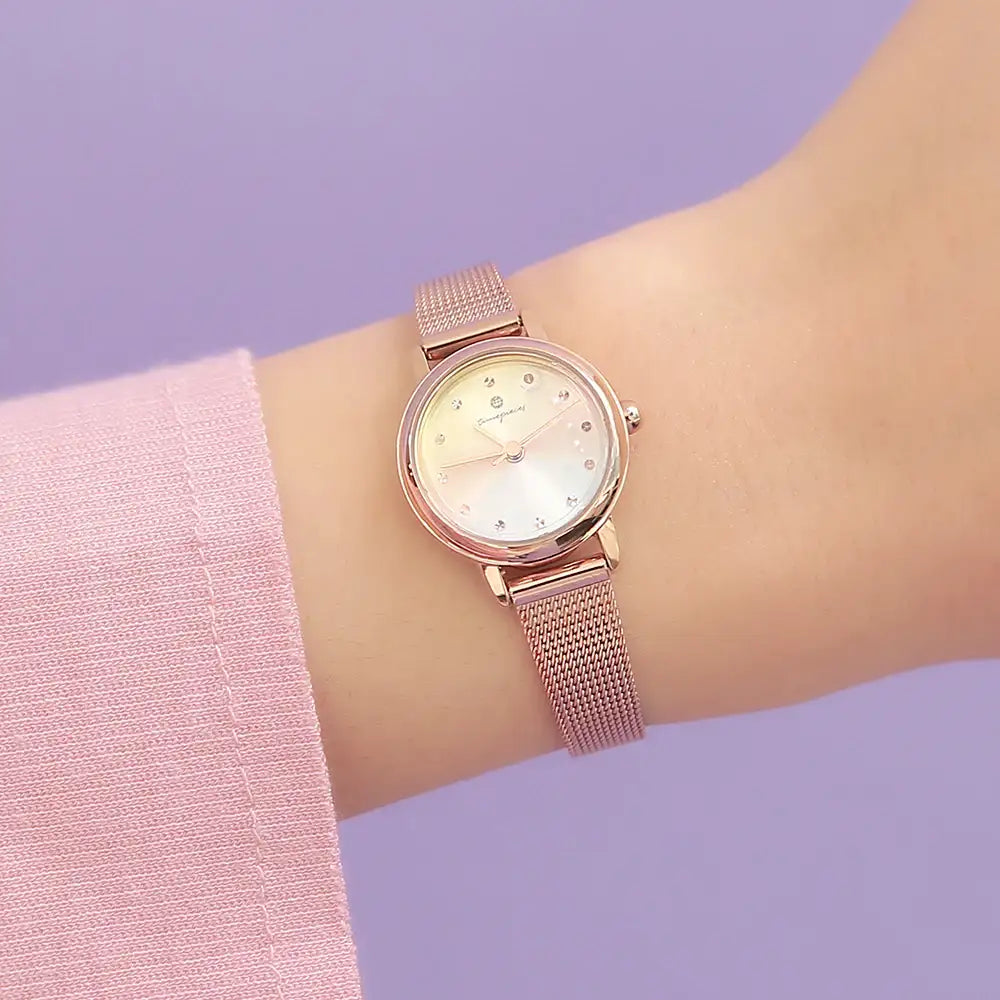 OST - Sunrise Moonstar Moving Rose Gold Women's Mesh Watch - OST - Watch - Harumio