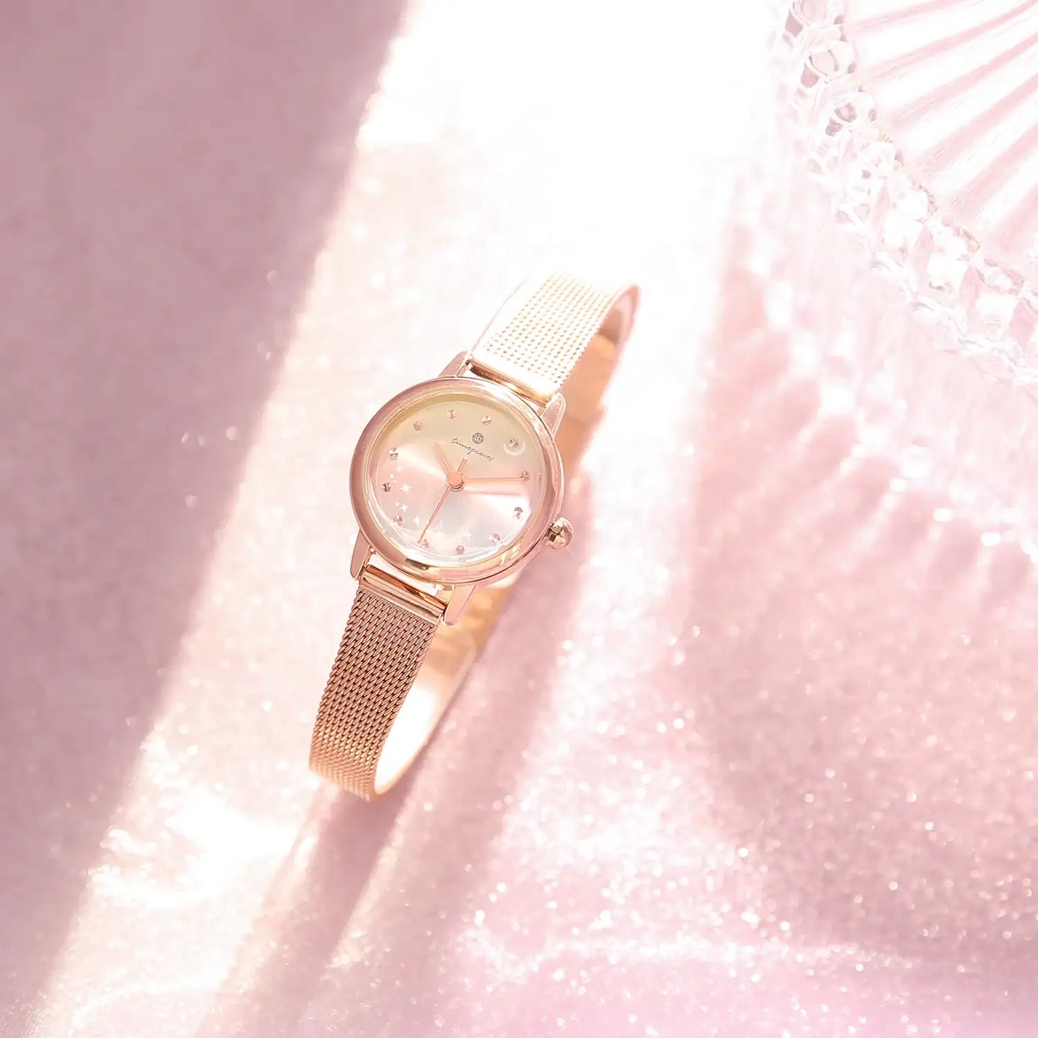 OST - Sunrise Moonstar Moving Rose Gold Women's Mesh Watch - OST - Watch - Harumio
