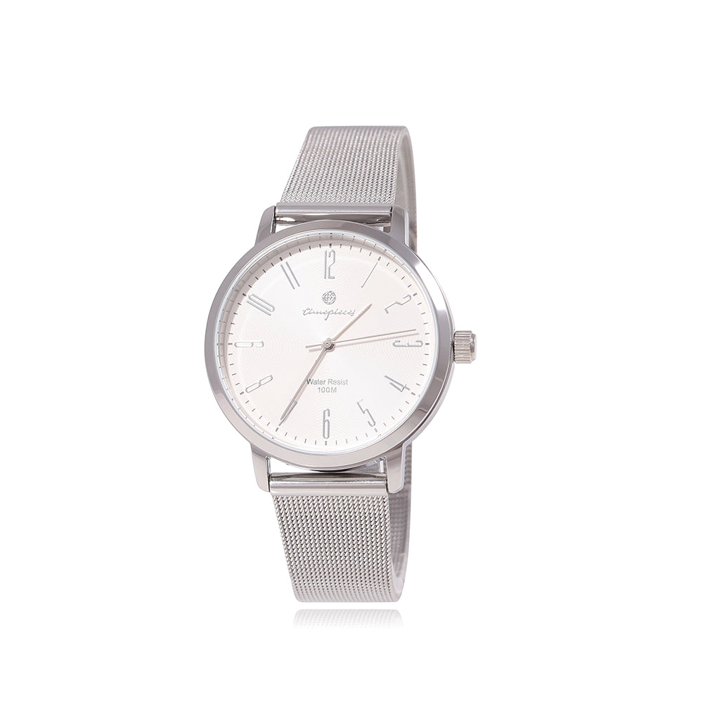 OST - Daily 10 ATM Water Resistance Steel Silver Mesh Watch