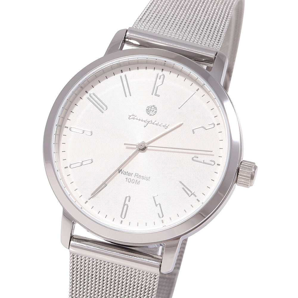 OST - Daily 10 ATM Water Resistance Steel Silver Mesh Watch