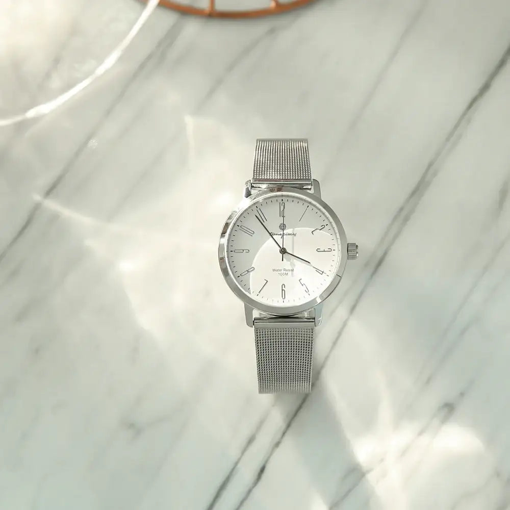 OST - Daily 10 ATM Water Resistance Steel Silver Mesh Watch - OST - Watch - Harumio