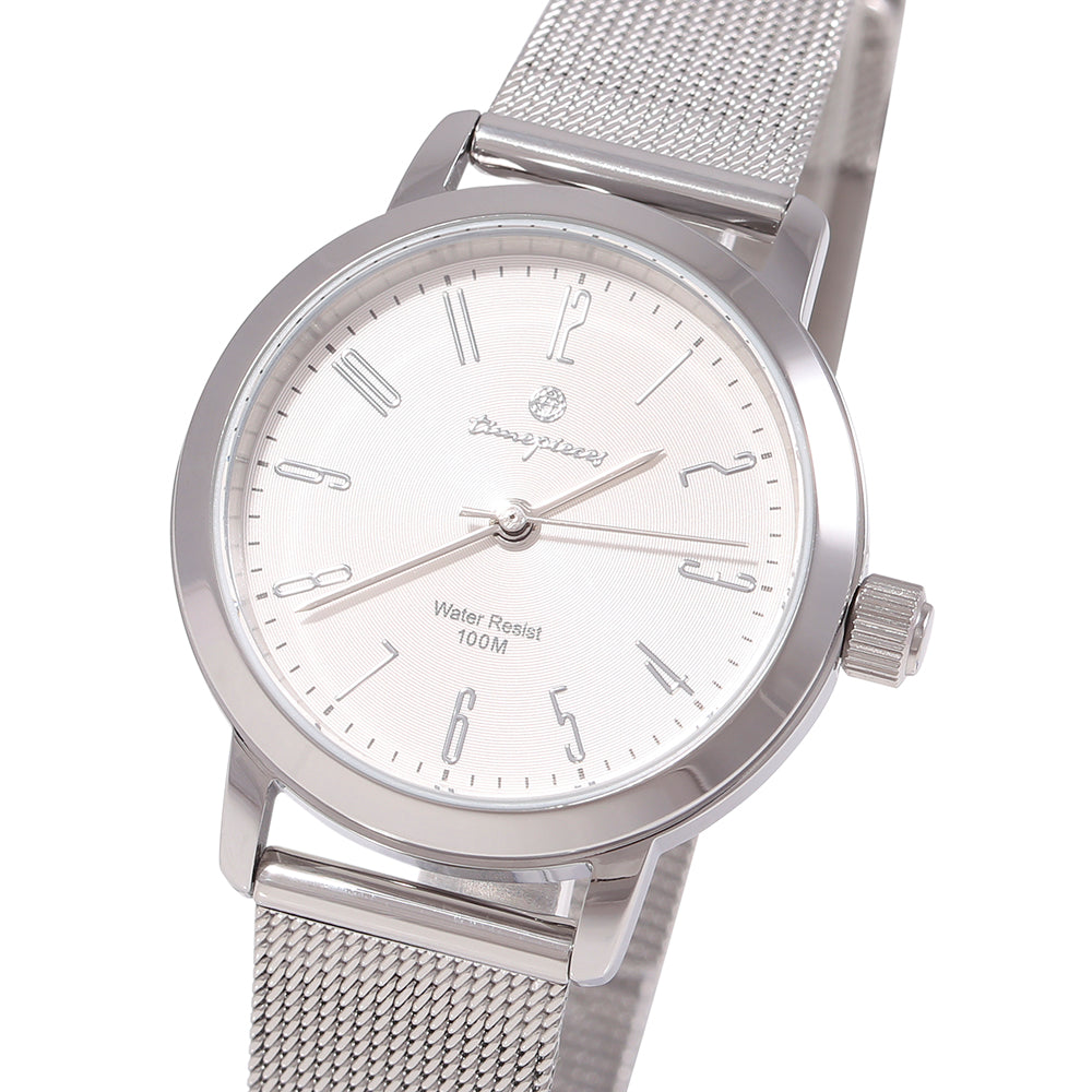 OST - Daily 10 ATM Water Resistance Steel Silver Mesh Watch