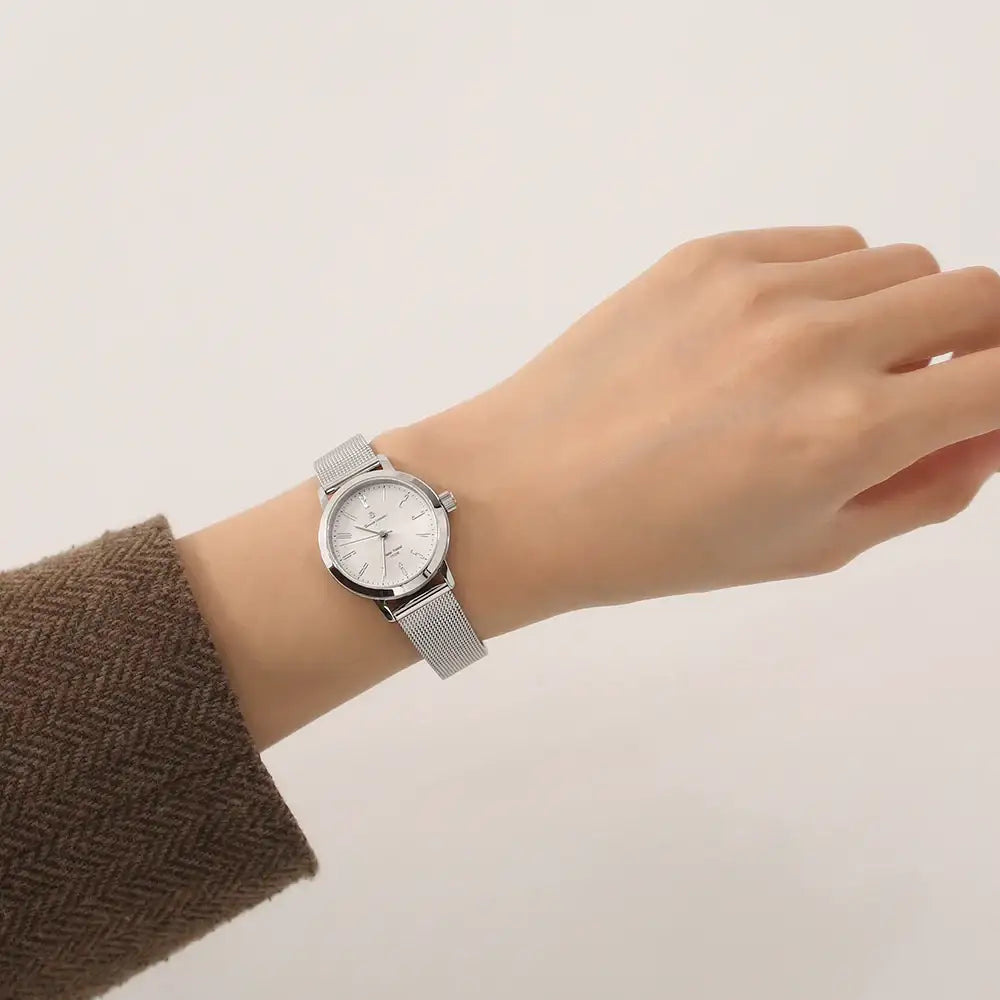 OST - Daily 10 ATM Water Resistance Steel Silver Mesh Watch - OST - Watch - Harumio