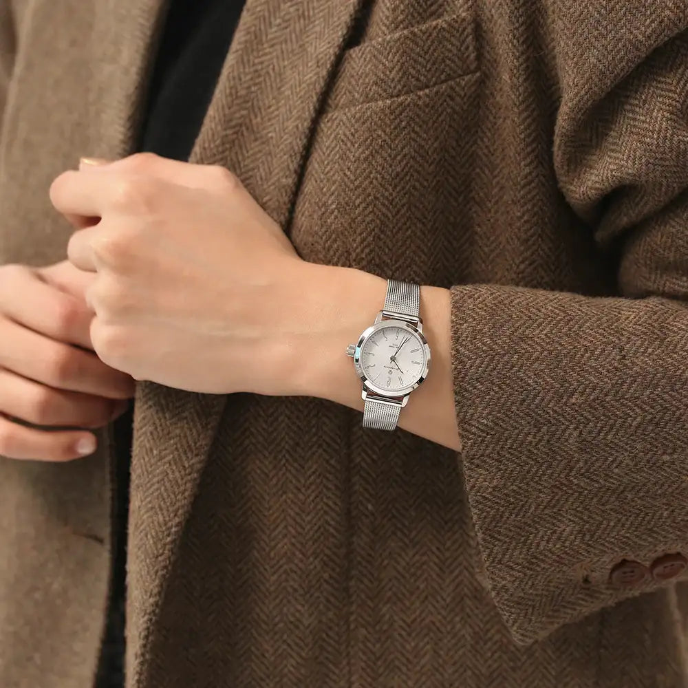 OST - Daily 10 ATM Water Resistance Steel Silver Mesh Watch - OST - Watch - Harumio
