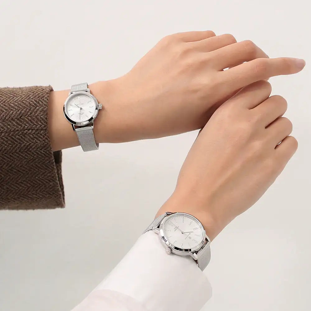 OST - Daily 10 ATM Water Resistance Steel Silver Mesh Watch - OST - Watch - Harumio