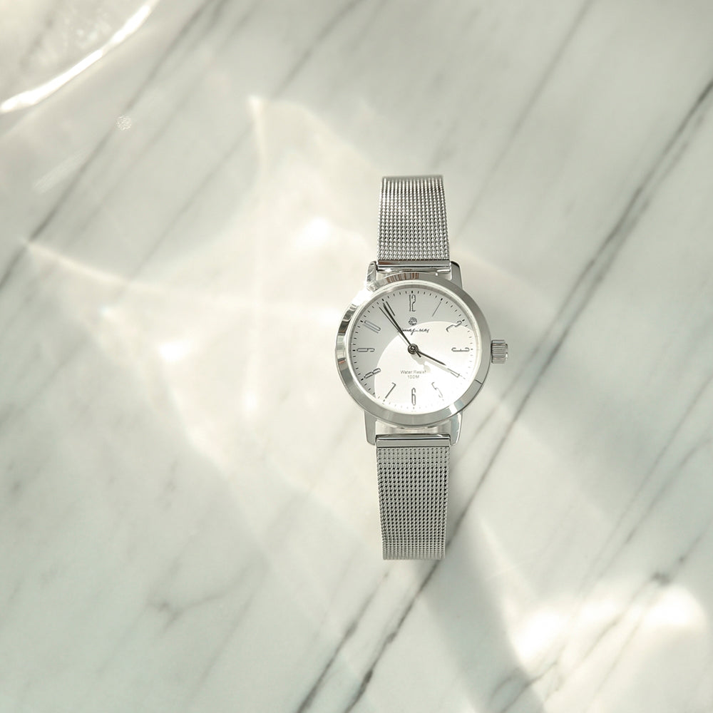 OST - Daily 10 ATM Water Resistance Steel Silver Mesh Watch